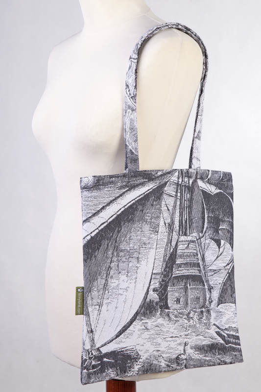 Shopping bag made of wrap fabric (100% cotton) - GALLEONS BLACK & WHITE #babywearing