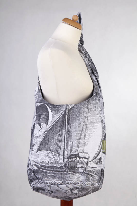 Hobo Bag made of woven fabric (100% cotton - GALLEONS BLACK  & WHITE #babywearing
