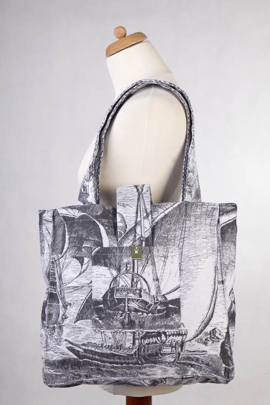 Shoulder bag made of wrap fabric (100% cotton) - GALLEONS BLACK & WHITE - standard size 37cmx37cm #babywearing