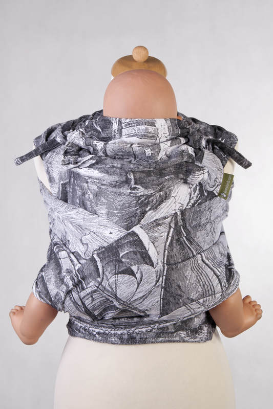WRAP-TAI carrier Mini with hood/ jacquard twill / 100% cotton / GALLEONS BLACK & WHITE #babywearing