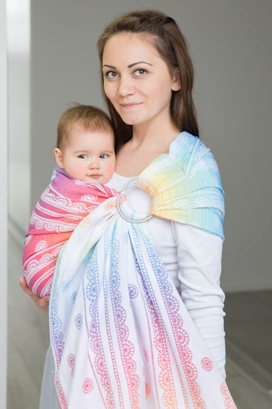 Ringsling, Jacquard Weave (100% cotton) - RAINBOW LACE - standard 1.8m #babywearing