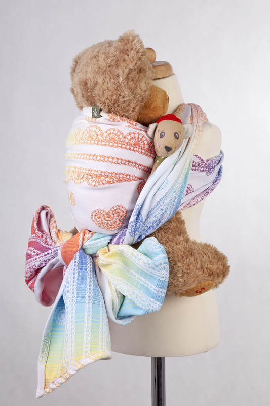 Żakardowa chusta dla lalek, 100% bawełna - TĘCZOWA KORONKA #babywearing