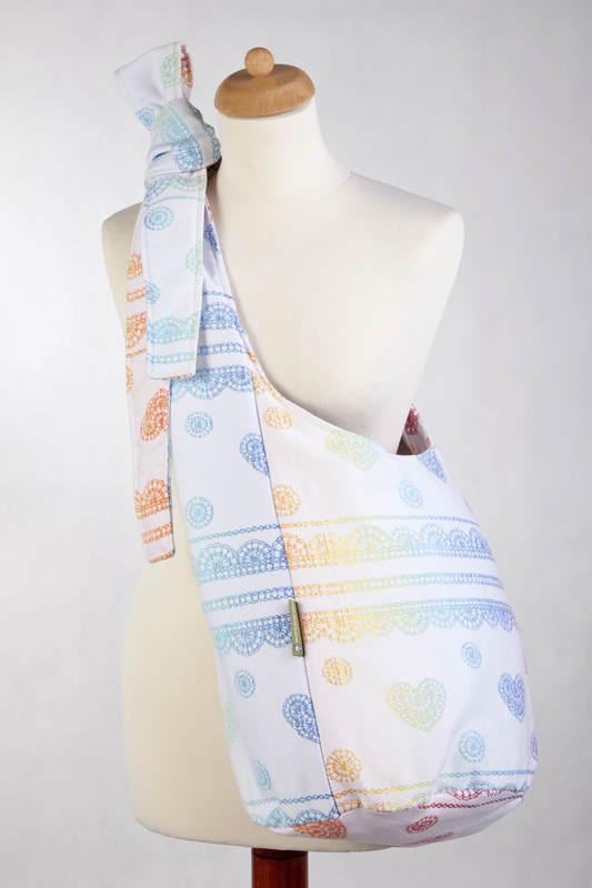 Hobo Bag made of woven fabric (100% cotton - RAINBOW LACE Reverse  (grade B) #babywearing
