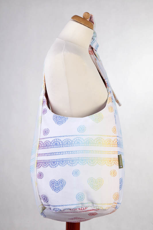 Hobo Bag made of woven fabric (100% cotton - RAINBOW LACE Reverse  #babywearing