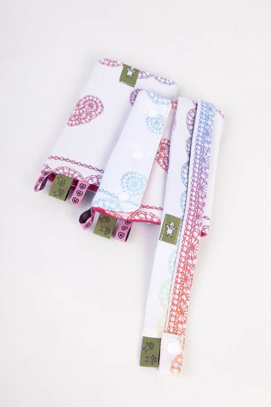 Drool Pads & Reach Straps Set, (60% cotton, 40% polyester) - RAINBOW LACE Reverse  (grade B) #babywearing