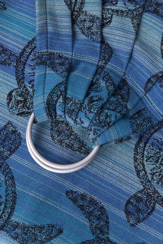 Żakardowa chusta kółkowa do noszenia dzieci, bawełna - PRZYGODA MORSKA DARK - long 2.1m #babywearing