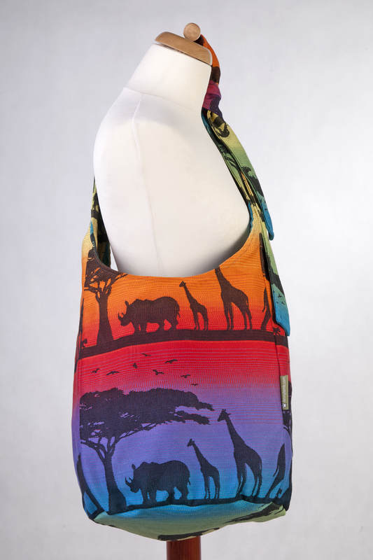 Hobo Bag made of woven fabric (100% cotton) - RAINBOW SAFARI 2.0 #babywearing