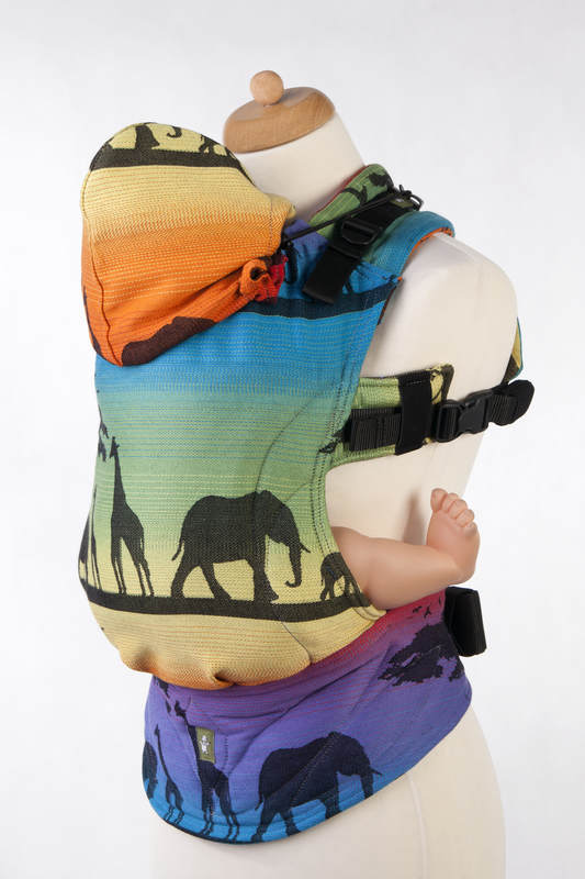Nosidełko Ergonomiczne z tkaniny żakardowej 100% bawełna , Toddler Size, TĘCZOWE SAFARI 2.0 - Druga Generacja #babywearing