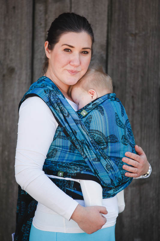 Baby Wrap, Jacquard Weave (100% cotton) - SEA ADVENTURE DARK - size S #babywearing