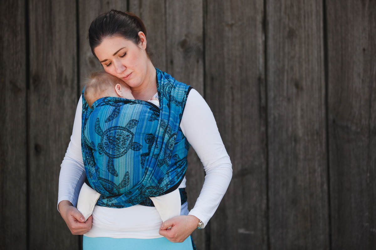 Żakardowa chusta do noszenia dzieci, bawełna - PRZYGODA MORSKA DARK - rozmiar XL #babywearing