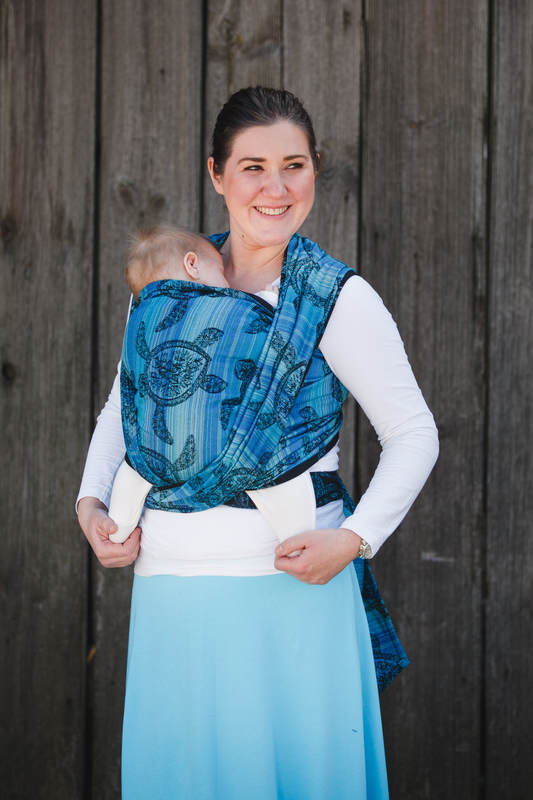 Baby Wrap, Jacquard Weave (100% cotton) - SEA ADVENTURE DARK - size XL #babywearing
