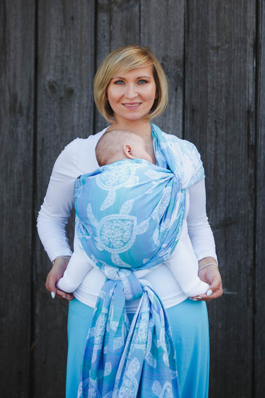 Żakardowa chusta do noszenia dzieci, bawełna - PRZYGODA MORSKA LIGHT - rozmiar XS #babywearing