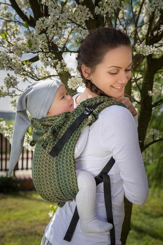 Lenny Buckle Onbuhimo baby carrier, toddler size, jacquard weave (100% cotton) - LITTLE LOVE LEMON TREE #babywearing