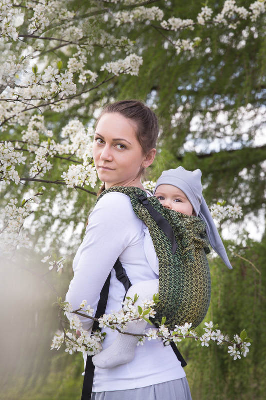 Lenny Buckle Onbuhimo baby carrier, toddler size, jacquard weave (100% cotton) - LITTLE LOVE LEMON TREE #babywearing