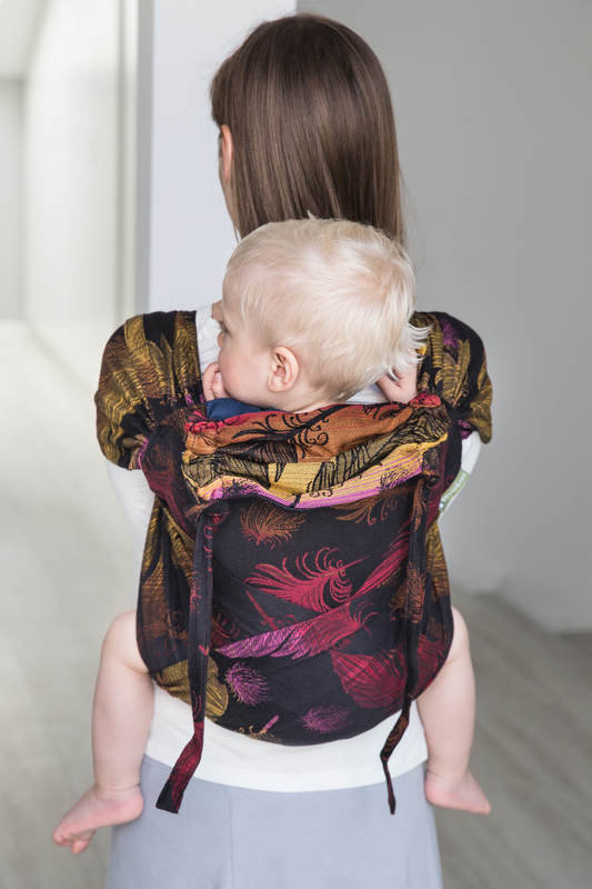 WRAP-TAI carrier Toddler with hood/ jacquard twill / 100% cotton / FEATHERS ON FIRE #babywearing