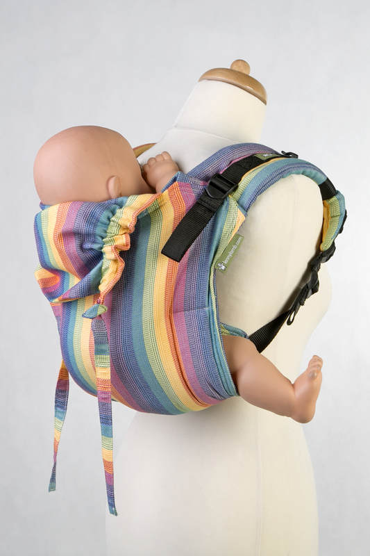 Lenny Buckle Onbuhimo baby carrier, standard size, broken-twill weave (60% cotton, 40% bamboo) - RAINBOW LIGHT #babywearing