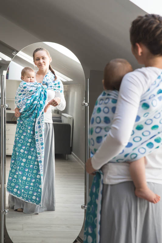 Żakardowa chusta kółkowa do noszenia dzieci, bawełna, ramię bez zakładek - MATKA ZIEMIA Rewers - long 2.1m #babywearing