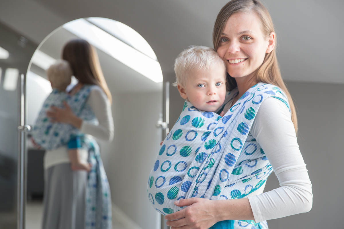 Żakardowa chusta do noszenia dzieci, bawełna - MATKA ZIEMIA - rozmiar XS #babywearing