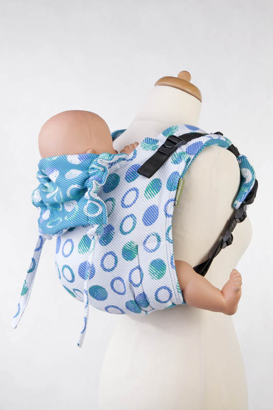 Lenny Buckle Onbuhimo baby carrier, standard size, jacquard weave (100% cotton) - MOTHER EARTH Reverse #babywearing