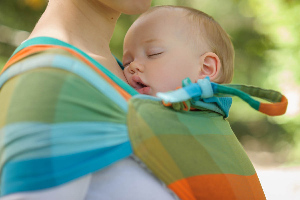 WRAP-TAI carrier Toddler, broken-twill weave - 100% cotton - with hood, ORANGE TREE #babywearing