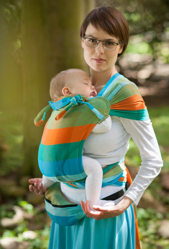 WRAP-TAI carrier Toddler, broken-twill weave - 100% cotton - with hood, ORANGE TREE #babywearing