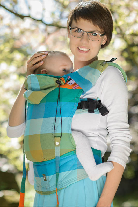 Nosidełko Ergonomiczne z tkaniny skośnokrzyżowej 100% bawełna , Baby Size, DRZEWO POMARAŃCZOWE - Druga Generacja #babywearing