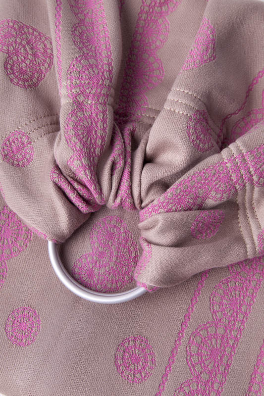 Ringsling, Jacquard Weave (100% cotton), with gathered shoulder - CANDY LACE, Reverse - long 2.1m #babywearing