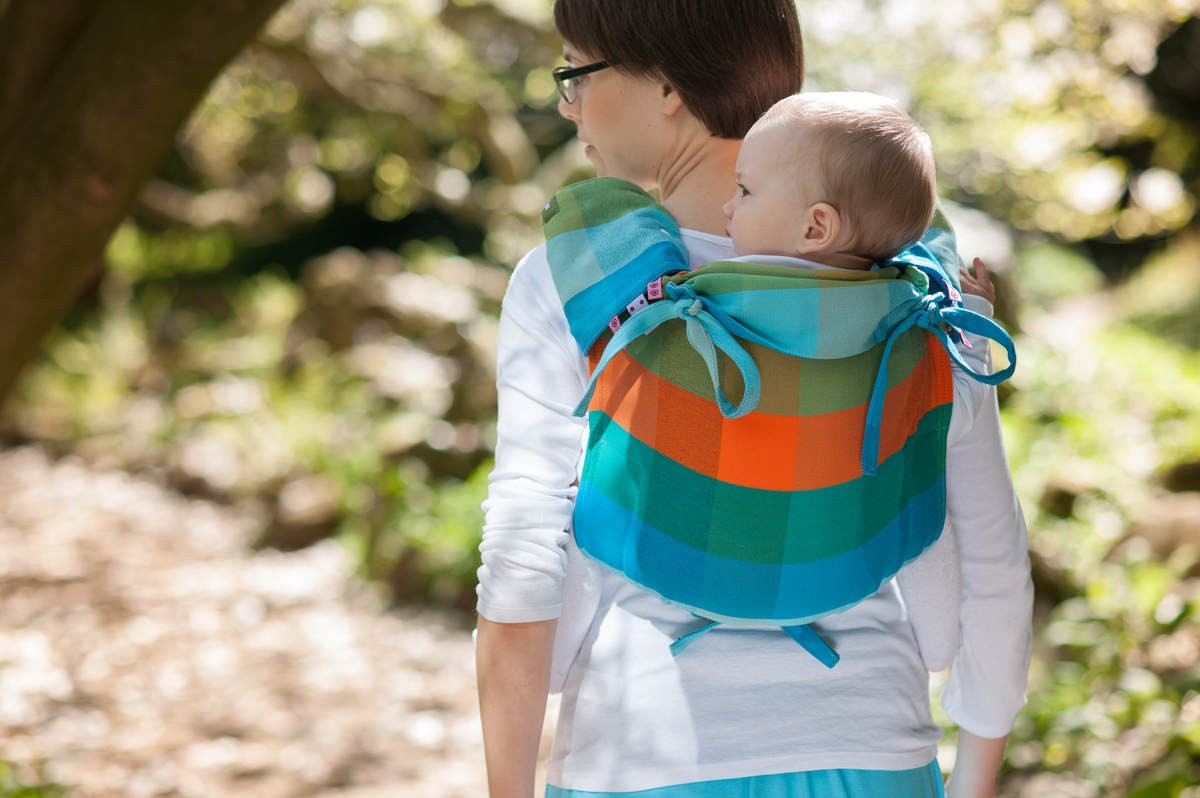 Lenny Buckle Onbuhimo baby carrier, standard size, broken-twill weave (100% cotton) - ORANGE TREE #babywearing