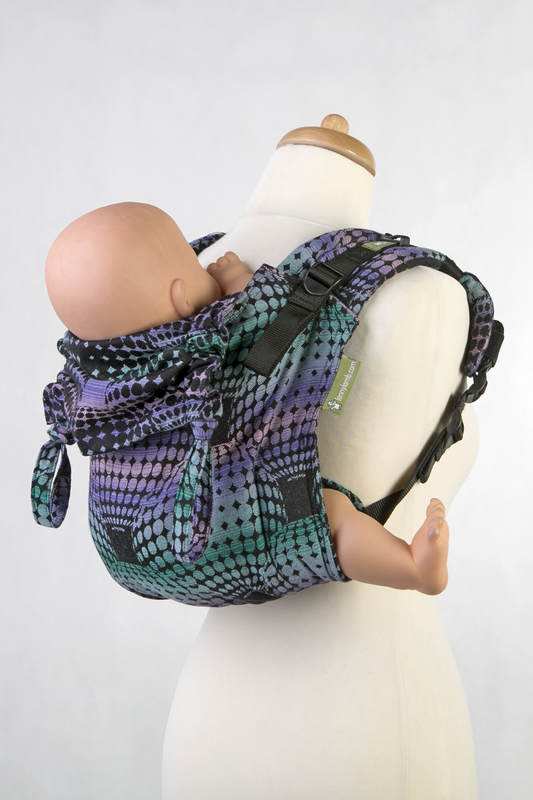Lenny Buckle Onbuhimo baby carrier, standard size, jacquard weave (100% cotton) - DISCO BALLS #babywearing