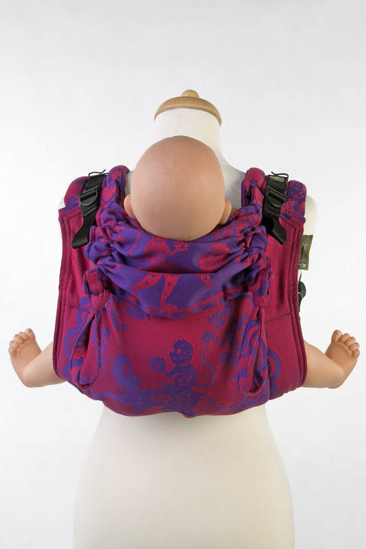 Nosidło Klamrowe ONBUHIMO z tkaniny żakardowej (100% bawełna), rozmiar Standard - MICO FIOLETOWY z CZARNYM #babywearing