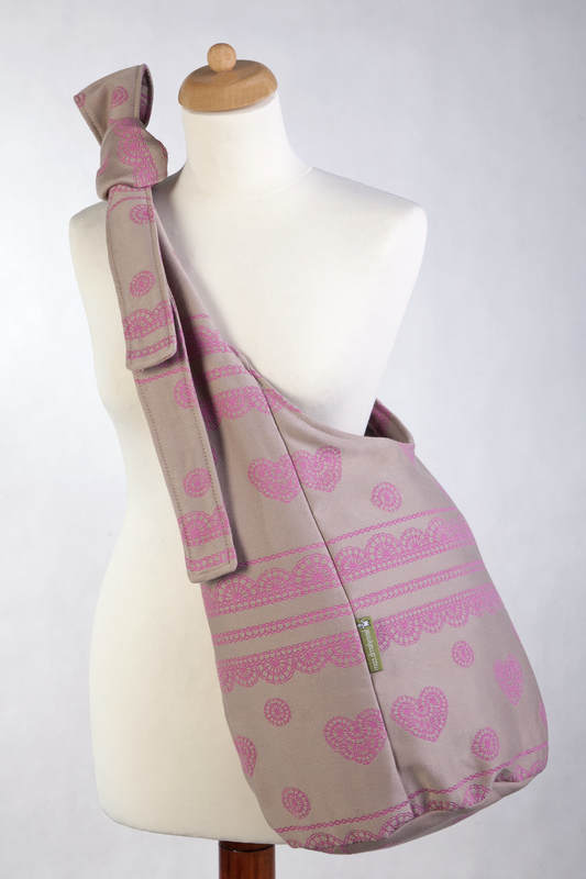 Hobo Bag made of woven fabric, 100% cotton - CANDY LACE, Reverse (grade B) #babywearing