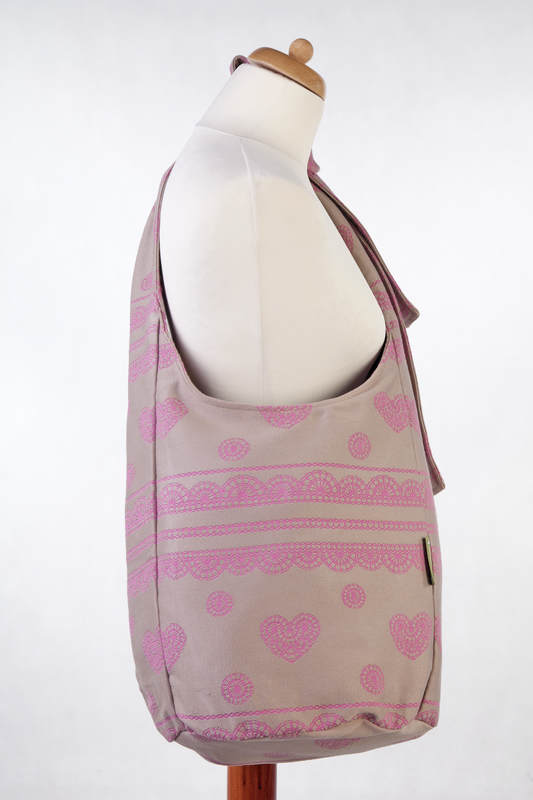Hobo Bag made of woven fabric, 100% cotton - CANDY LACE, Reverse (grade B) #babywearing