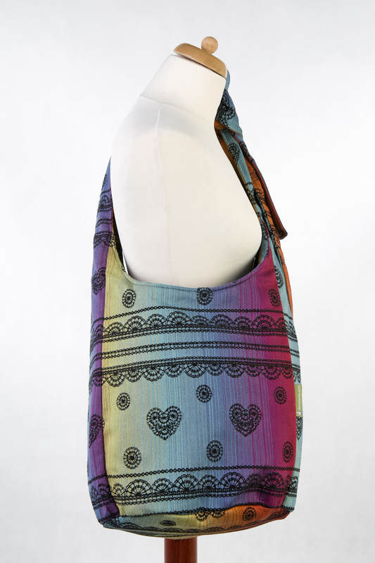 Hobo Bag made of woven fabric (100% cotton - RAINBOW LACE DARK  #babywearing