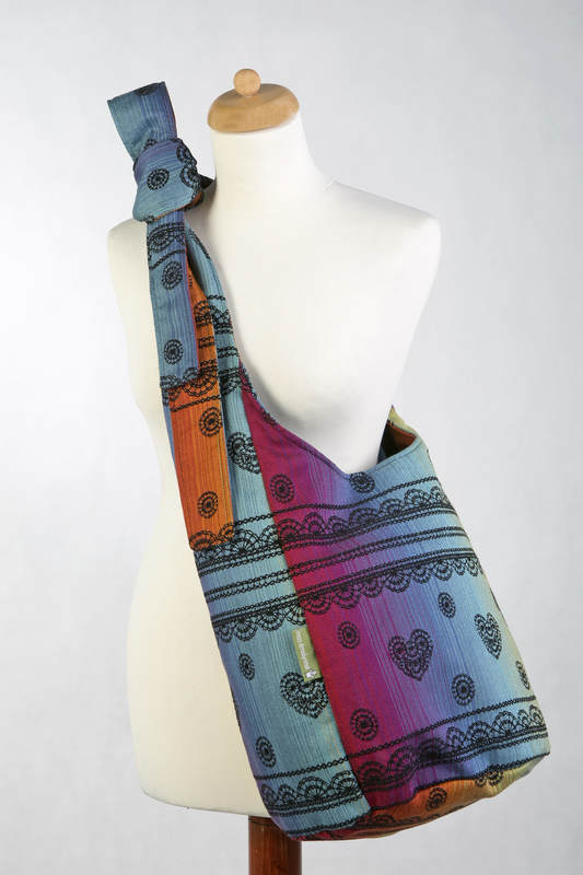Hobo Bag made of woven fabric (100% cotton - RAINBOW LACE DARK  #babywearing