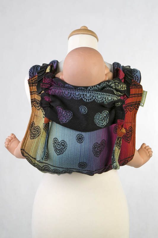 Lenny Buckle Onbuhimo baby carrier, standard size, jacquard weave (100% cotton) - RAINBOW LACE DARK  #babywearing