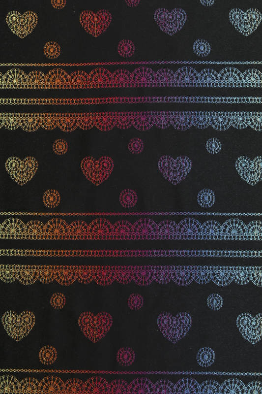 RAINBOW LACE DARK, jacquard weave fabric, 100% cotton, width 140cm, weight 280 g/m² #babywearing
