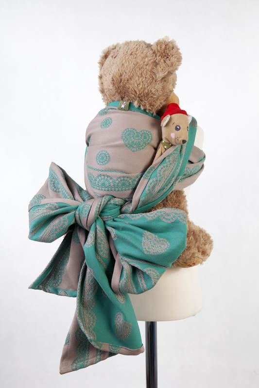 Żakardowa chusta dla lalek, 100% bawełna - PISTACJOWA KORONKA #babywearing