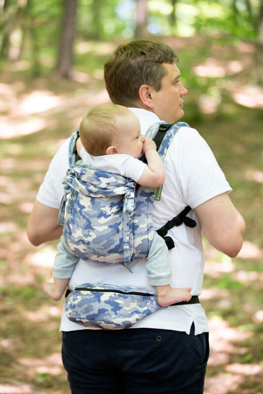 Waist Bag made of woven fabric, (100% cotton) - BLUE CAMO #babywearing