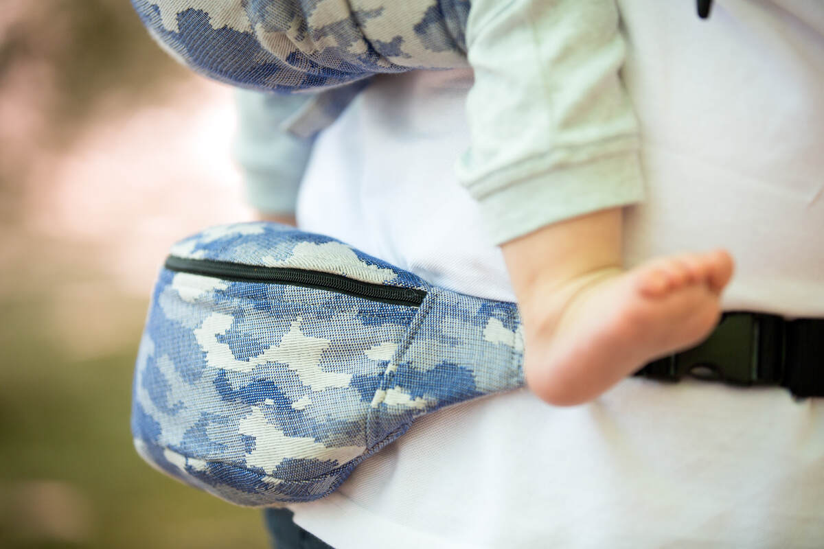 Waist Bag made of woven fabric, (100% cotton) - BLUE CAMO #babywearing