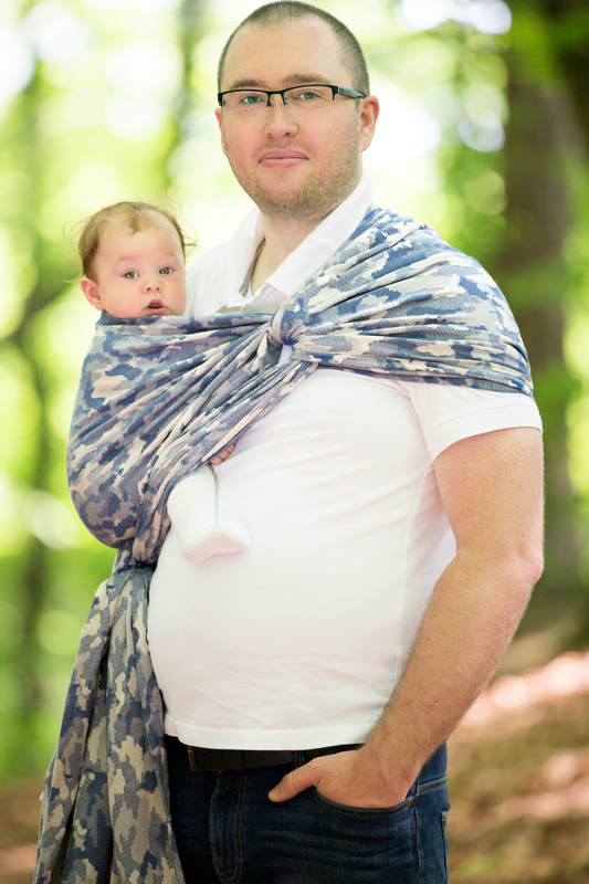 Baby Wrap, Jacquard Weave (100% cotton) - BLUE CAMO - size M #babywearing