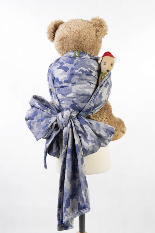 Żakardowa chusta dla lalek, 100% bawełna - NIEBIESKIE MORO #babywearing