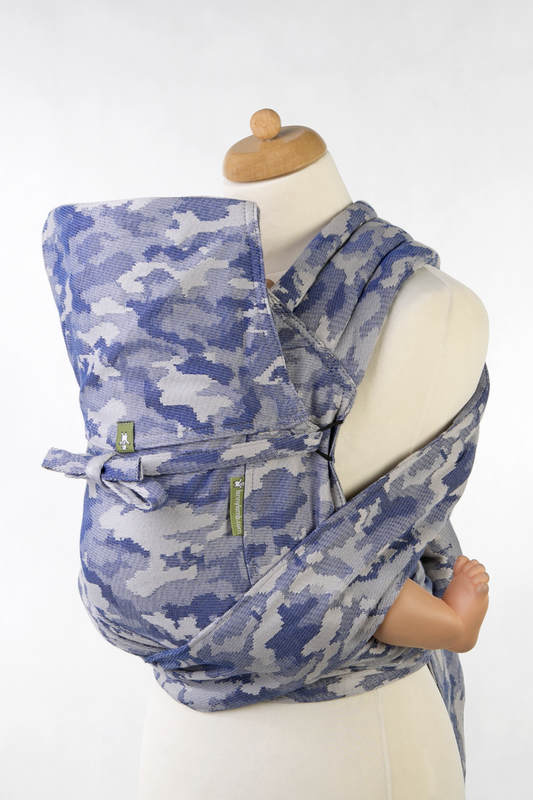 Mei Tai carrier Toddler with hood/ jacquard twill / 100% cotton / BLUE CAMO (grade B) #babywearing