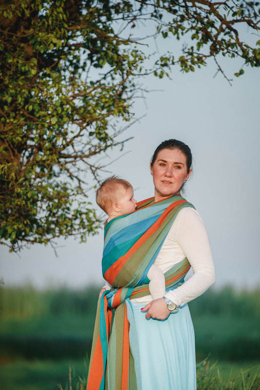 Baby Wrap, Herringbone Weave (100% cotton) - LITTLE HERRINGBONE LANTANA - size XS #babywearing