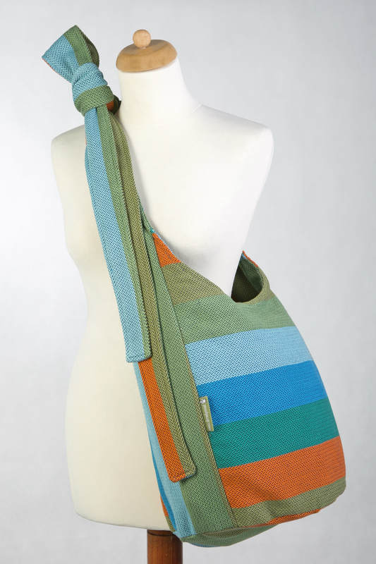 Hobo Tasche, hergestellt vom gewebten Stoff (100% Baumwolle) - LITTLE HERRINGBONE LANTANA  #babywearing