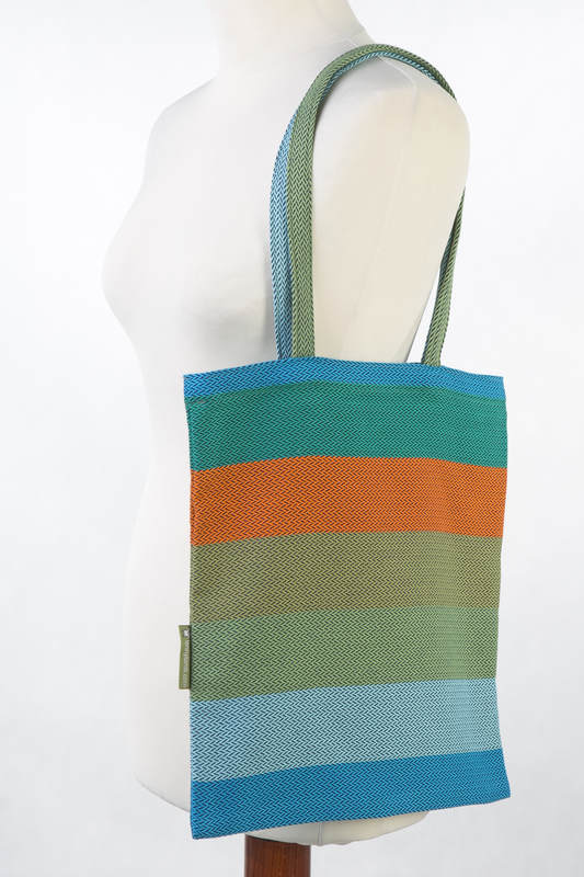 Einkaufstasche, hergestellt aus gewebtem Stoff (100% Baumwolle) - LITTLE HERRINGBONE LANTANA  #babywearing