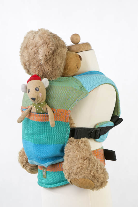 Doll Carrier made of woven fabric (100% cotton) - LITTLE HERRINGBONE SUNFLOWER #babywearing