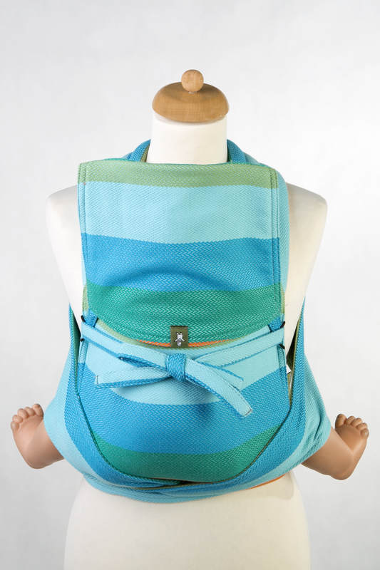 Mei Tai carrier Mini with hood/ herringbone twill / 100% cotton / LITTLE HERRINGBONE SUNFLOWER #babywearing