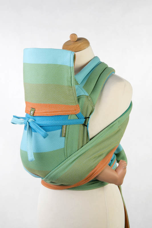 Mei Tai carrier Toddler with hood/ herringbone twill / 100% cotton / LITTLE HERRINGBONE SUNFLOWER #babywearing
