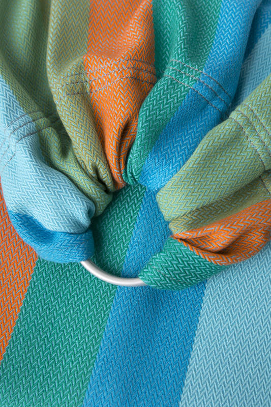 Ringsling, Jacquard Weave (100% cotton), with gathered shoulder - LITTLE HERRINGBONE SUNFLOWER - standard 1.8m #babywearing