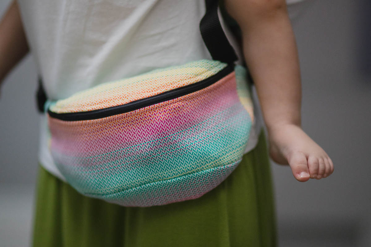 Riñonera hecha de tejido de fular (100% algodón) - LITTLE HERRINGBONE IMAGINATION #babywearing